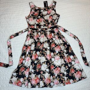 NEW Missjoy sleeveless floral swing dress Sz S rockabilly cottage wedding guest